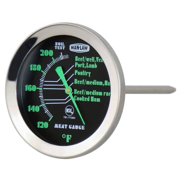 MAN LAW BBQ Series Meat Thermometer with Glow in Dark Dial