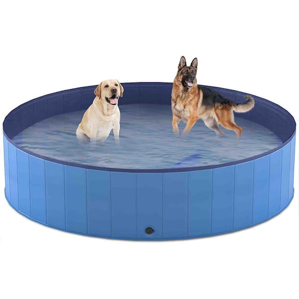 FAWEY TRED INC 71 in. x 12 in. Foldable Round Kiddie Pool Pet Dog Swimming Pool Pet Bath Pool