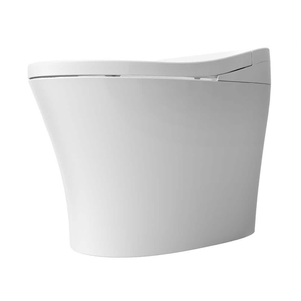 White Elongated Free Standing Smart Toilet with Bidet