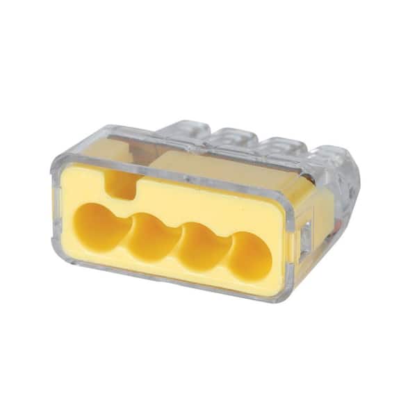 IDEAL 34 Yellow In-Sure 4-Port Connector (100-Pack)
