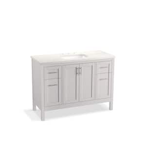 Hadron 49 in. W x 20 in. D x 36 in. H Single Sink Freestanding Bath Vanity in Atmos Grey with Quartz Top