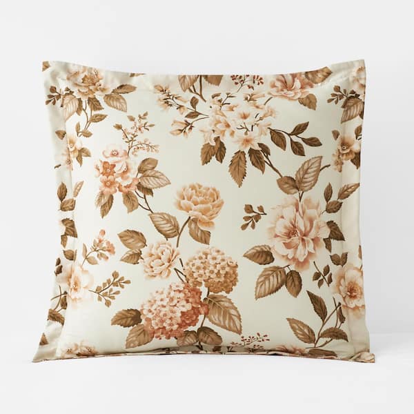 The Company Store Legends Hotel Blooming Flowers Cocoa Wrinkle-Free Sateen King Sham