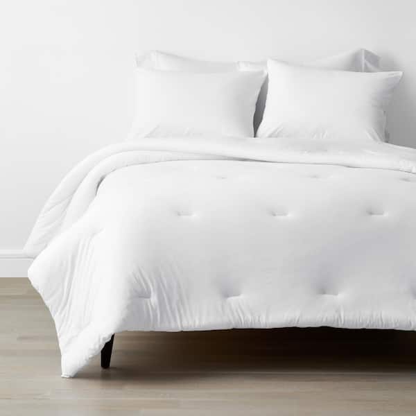 The Company Store Company Cotton 3-Piece White Cotton Jersey Knit King Comforter Set