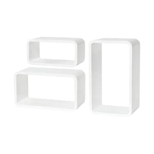 LONGCUBE 19.6 in. x 11.7 in. x 7.8 in. White MDF Floating Decorative Wall Shelf with Brackets (3pk)