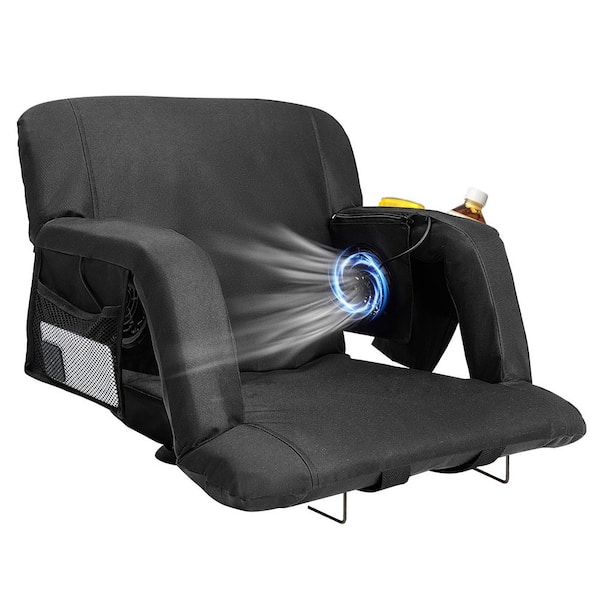 Cooling Fan Stadium Seat for Bleacher with Back Support Stadium Seat with Fans 25 in. W Extra Wide Cooling Seat Cushion