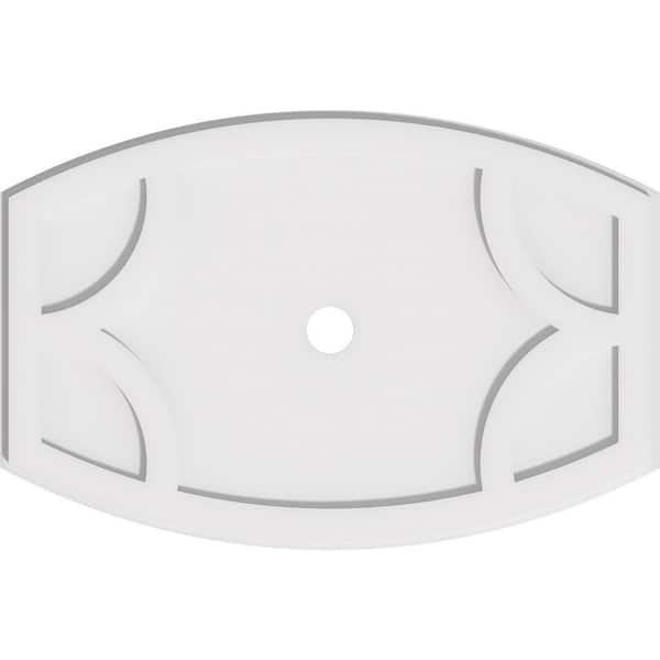 Ekena Millwork 28 in. W x 18-5/8 in. H x 2 in. ID x 1 in. P Kailey Architectural Grade PVC Contemporary Ceiling Medallion