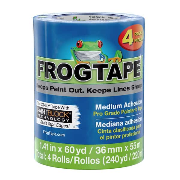 FrogTape Pro Grade 1.41 in. x 60 yds. Blue Painter's Tape with PaintBlock (4-Pack)