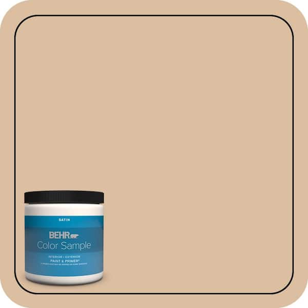 BEHR PREMIUM PLUS 8 oz. #PPU4-14 Renoir Bisque Satin Enamel Interior/Exterior Paint & Primer Color Sample