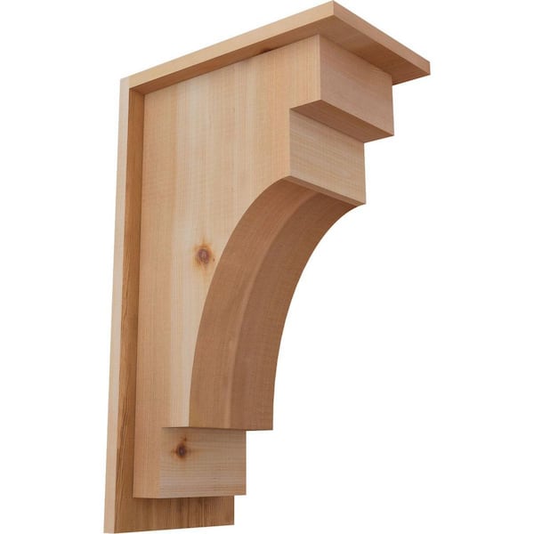 Ekena Millwork 7-1/2 in. x 12 in. x 20 in. Mediterranean Smooth Western Red Cedar Corbel with Backplate