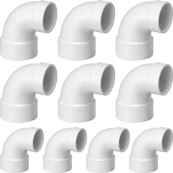 klow bend PLUMBFLEX 3 in. x 4 in. White PVC DWV Closet Bend Reducing Elbow, Hub x Hub  Fitting for Toilet Waste Connection, (10 Pack) WEDC5262-10