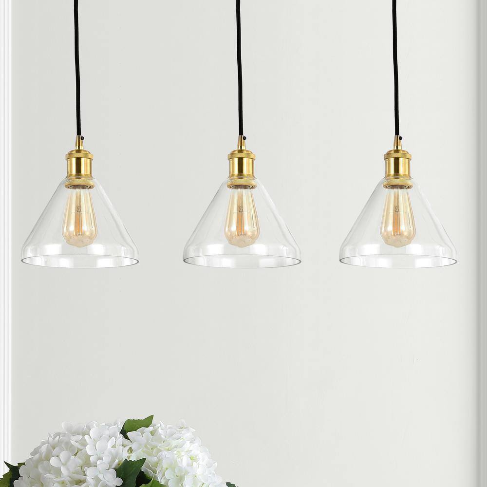 Kiawah Island Brushed Gold 30.5" LED Linear Pendant with Clear Glass