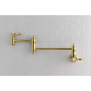 Tudor Wall-Mounted Potfiller Lever Handle in Polished Brass