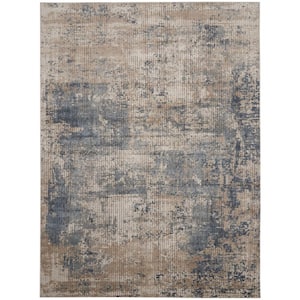 Textures 476272 8 11 Contemporary Depot Rug - ft. ft. Area The Rustic x Nourison Blue/Ivory Home Abstract