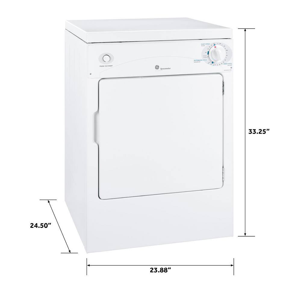 White Portable Front Loading Electric Dryer with Drying Rack