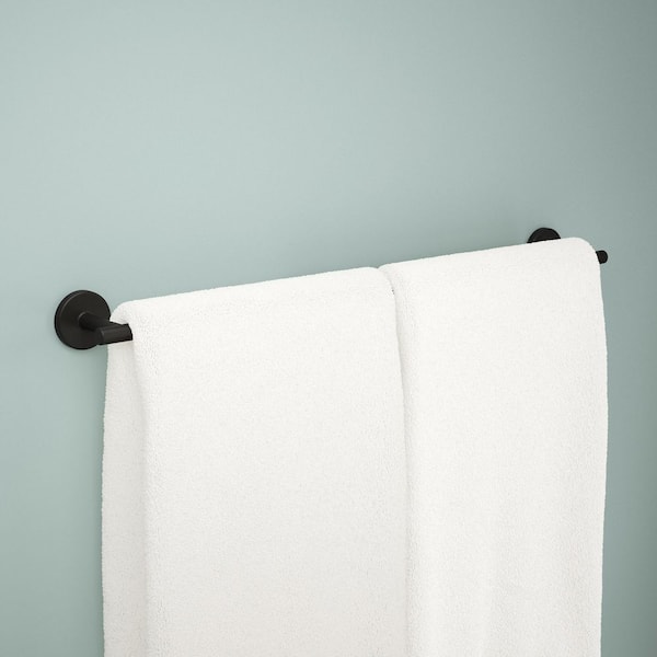 Trinsic 24 in. Wall Mount Towel Bar Bath Hardware Accessory in Matte Black