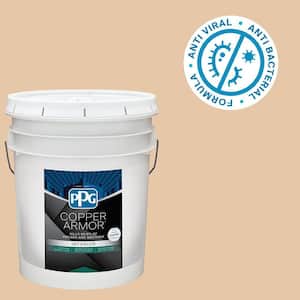 5 gal. PPG1080-2 Pumpkin Cream Eggshell Antiviral and Antibacterial Interior Paint with Primer