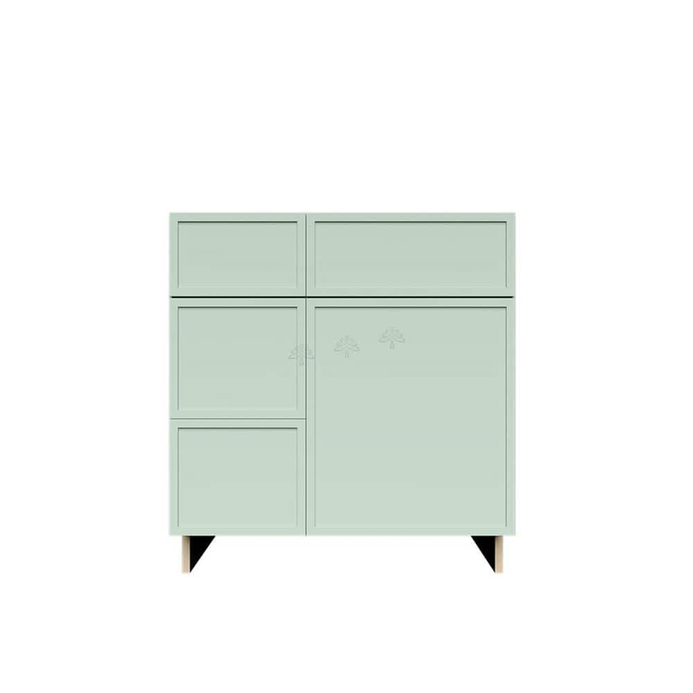 Slim Shaker 30 in. Sink Base Bath Vanity Cabinet without Top with 2 Left Drawers in Green Assembled price history on PriceWatchPro