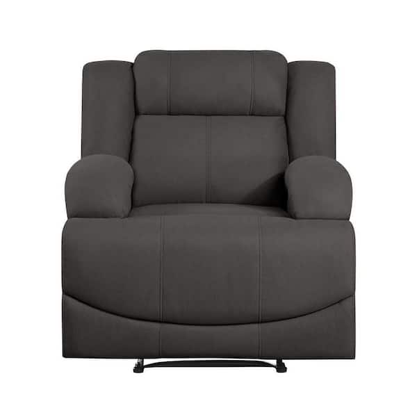 EVERGLADE HOME Darcel Chocolate Microfiber Upholstered Reclining Chair