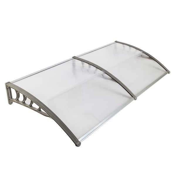 6.6 ft. x 3.1 ft. Household Application Door and Window Awnings Gray Board and Black Holder