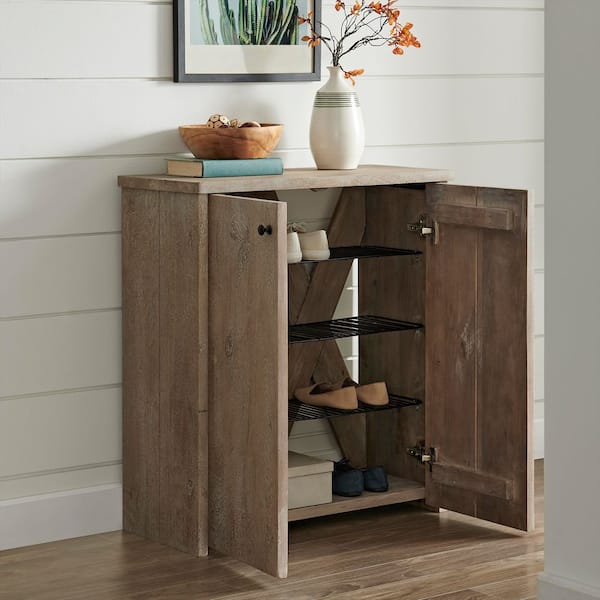 Castleton Driftwood 31 in W Shoe Cubbie Cabinet