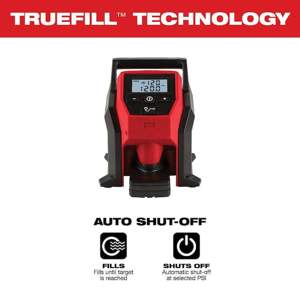 Milwaukee - M12 12-Volt Lithium-Ion Cordless Electric Portable Inflator with Compact Battery Pack 2.0Ah and Charger Starter Kit