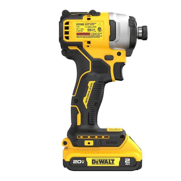 DEWALT - ATOMIC 20V MAX Lithium-Ion Brushless Cordless Compact 1/4 in. Impact Driver Kit & Drill Bit Set w/2Ah Battery & Charger