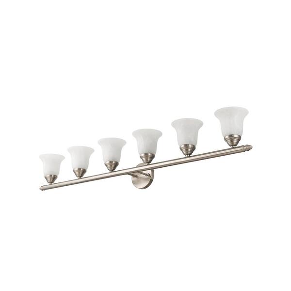 Livex Lighting Neptune 6 Light Brushed Nickel Bath Vanity 1066 91 Livex Lighting Neptune 6 Light Brushed, 6 Light Bathroom Fixture Brushed Nickel