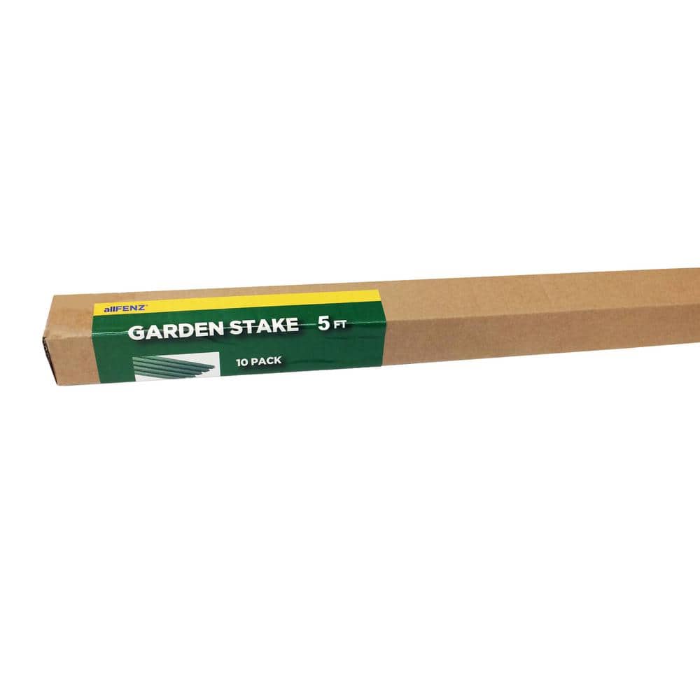 60" Green Polyethylene Coated Metal Garden Stakes (10-Pack)