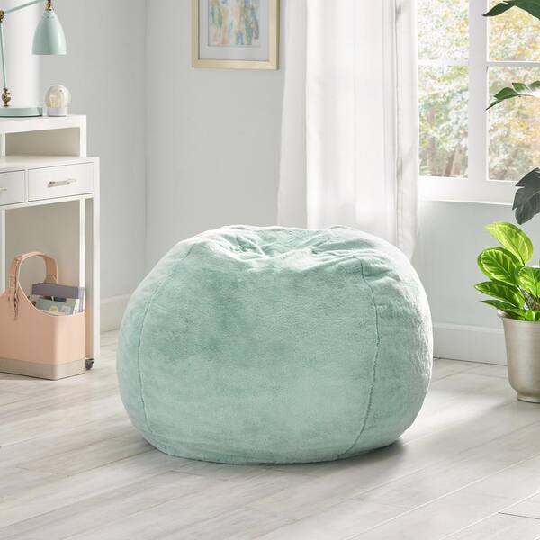 Light blue fuzzy discount bean bag chair