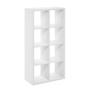 Cubicle 58 in. Tall White Wood 8-Shelf Open Back Bookcase