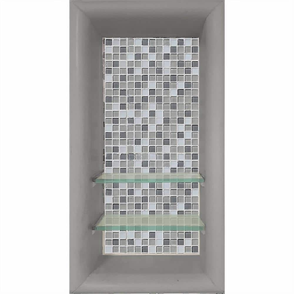 Shower Niche Matte White 12 x 24– NO Tile Needed Stainless Steel