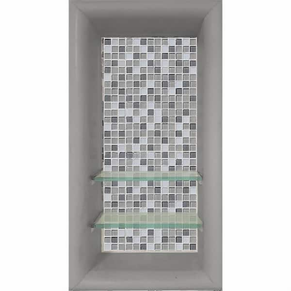 Shower Niche Matte White 12 x 24– NO Tile Needed Stainless Steel