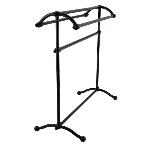 Kingston Brass Vintage 4-Bar Freestanding Towel Rack in Matte Black