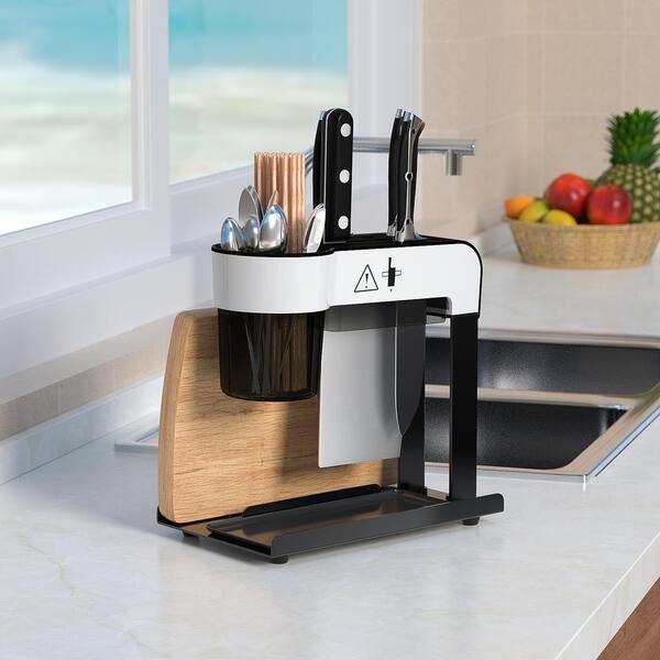 Kitchen Storage Knife Holder Cream Style High Appearance Cutting Board  Integrated Block Chopsticks and Cutting Tool Storage Rack - AliExpress