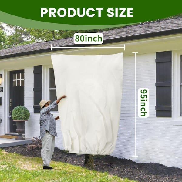 MOEPISY 95 x 80 in. Huge Plant Covers Freeze Protection Frost Cloth for  Outdoor Plants, 2. 82oz/yd Thickened Winter Tree Covers 0D6TZ3GFR - The  Home Depot