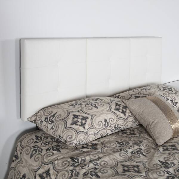 Rest Rite Hudson White Faux Leather, Faux Leather Panel Headboard