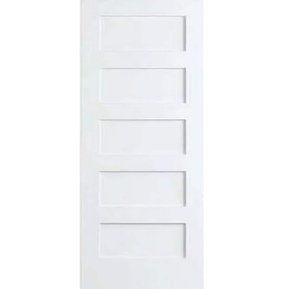White 32x80 Solid Wood Shaker Panel Door