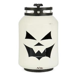 14 in. Halloween White Pumpkin Lantern - Replica Propane Lantern