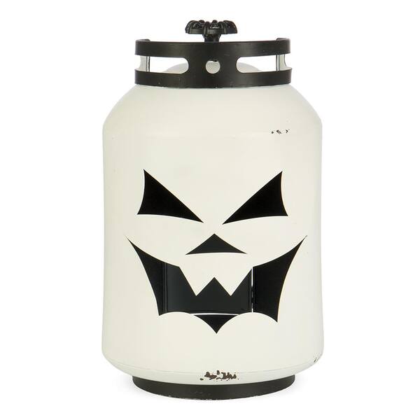 Bindle & Brass 14 in. Halloween White Pumpkin Lantern - Replica Propane Lantern