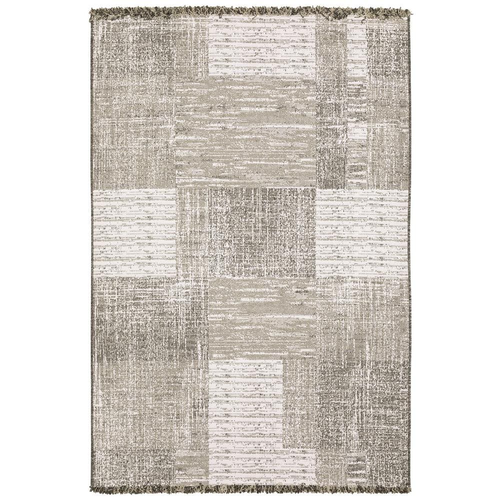Gables Beige 3 ft. x 5 ft. Textured Geometric Polypropylene Indoor/Outdoor Area Rug price history on PriceWatchPro