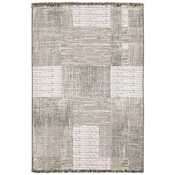AVERLEY HOME Gables Beige 3 ft. x 5 ft. Textured Geometric Polypropylene Indoor/Outdoor Area Rug