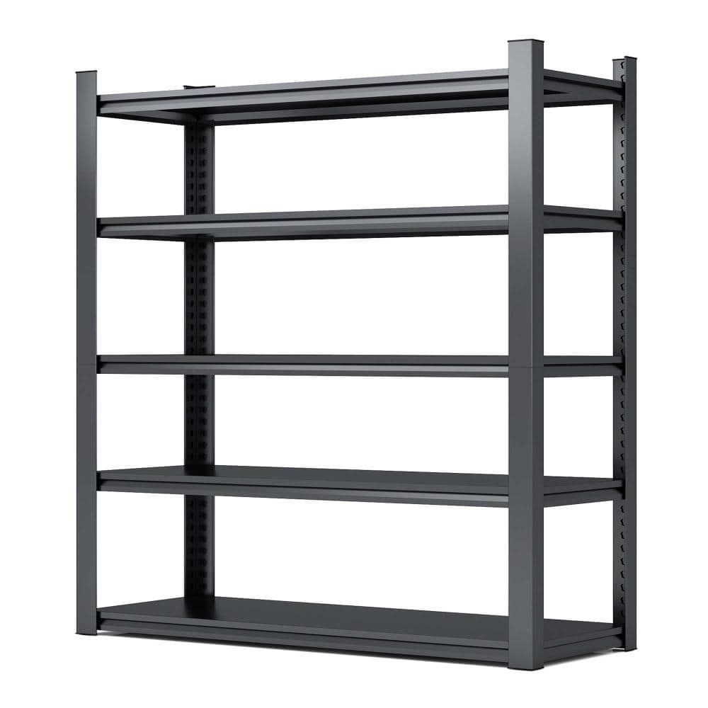 "78""H 5-Tier 2000 LBS Metal Garage Storage Shelving, Adjustable Utility Rack, 47.2""W x 18""D, Black" price history on PriceWatchPro