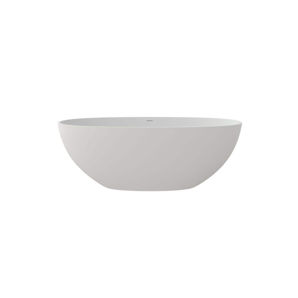 61 in. Stone Resin Solid Surface Flatbottom Non-whirlpool Freestanding Bathtub in White price history on PriceWatchPro