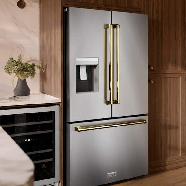 ZLINE Kitchen and Bath 36 in. 3-Door French Door Refrigerator w
