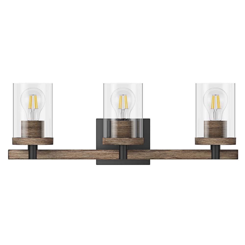 Farmhouse 23.03 in. Bathroom 3-Light Vanity Light Vintage Industrial Wall S
