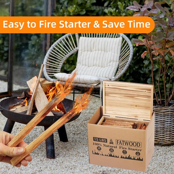 All-American Fatwood Firestarter 10lb Box - Premium Resin Fire Starting Sticks For Camping & Fireplaces