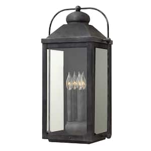 Anchorage 4-Light Aged Zinc LED Outdoor Wall Lantern Sconce
