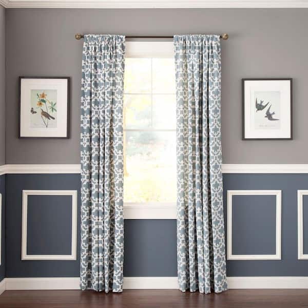 Kenney 66 in. - 120 in. Telescoping 3/4 in. Curtain Rod Kit in Brown with Marble Ball Finial