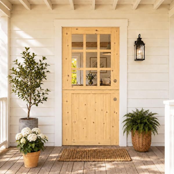ARK DESIGN 36 in. x 80 in. Solid Pine Universal 9-Lite Clear Glass