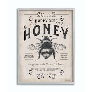 11 in. x 14 in. "Honey Bee Rustic Farm Textured Word" by Stephanie Workman Marrott Framed Wall Art